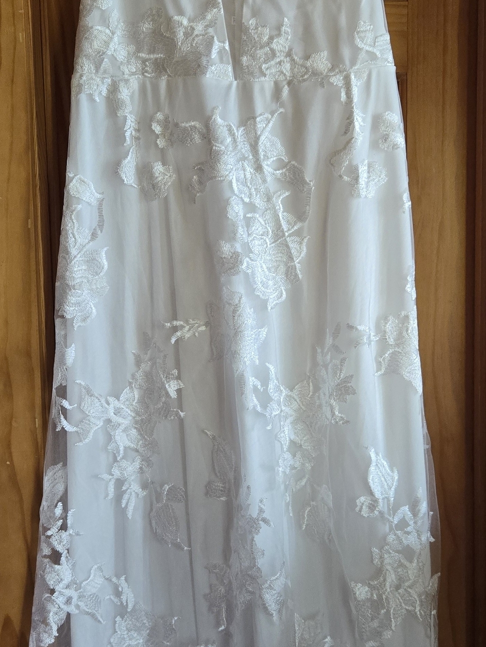 Ivory Lace Overlay Skirted Dress